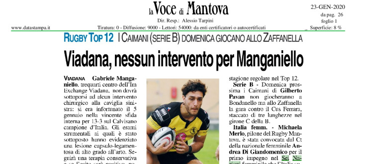 Viadana, nessun intervento per Manganiello