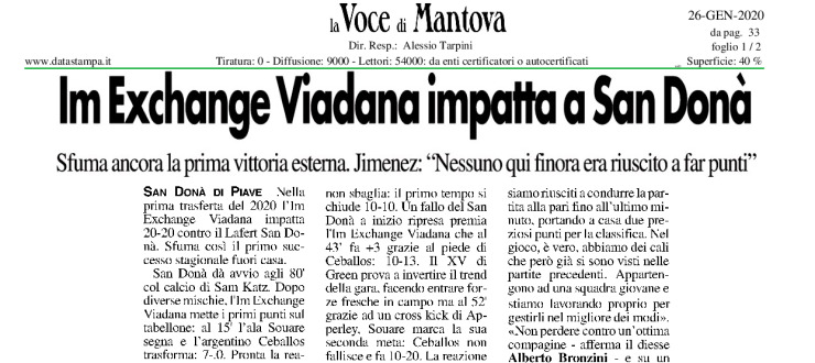 Im Exchange Viadana impatta a San Donà