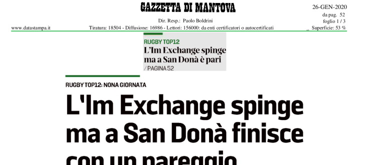L'Im Exchange spinge ma a San Donà finisce con un pareggio