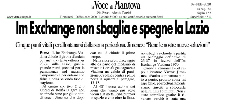 Im Exchange non sbaglia e spegne la Lazio