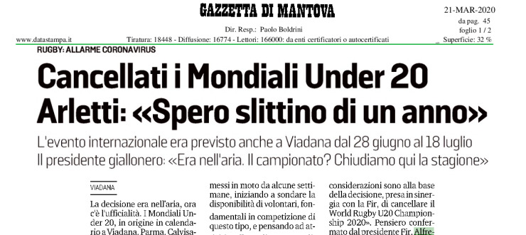 Cancellati i Mondiali Under20. Arletti: «Spero slittino di un anno»