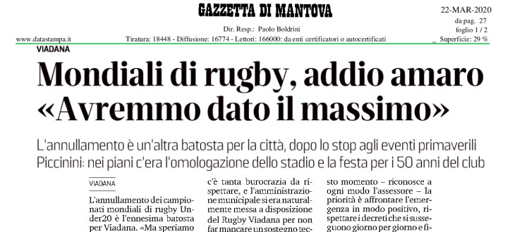 Mondiali di rugby, addio amaro «Avremmo dato il massimo»