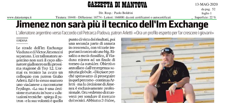 Jimenez non sarà più il tecnico dell'Im Exchange