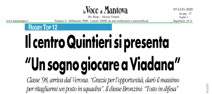 Il centro Quintieri si presenta "Un sogno giocare a Viadana"