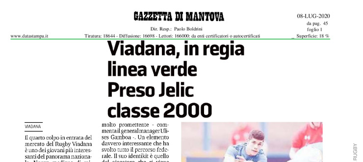 Viadana, in regia linea verde. Preso Jelic classe 2000