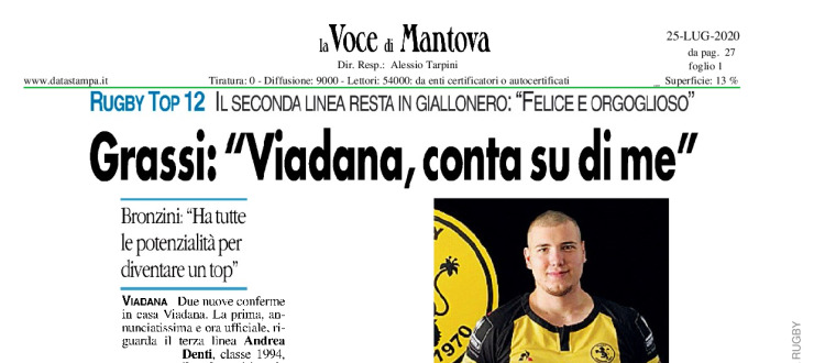 Grassi: "Viadana, conta su di me".