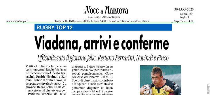 Viadana, arrivi e conferme