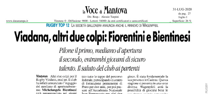 Viadana, altri due colpi: Fiorentini e Bientinesi