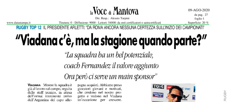 "Viadana c'è, ma la stagione quando parte?"