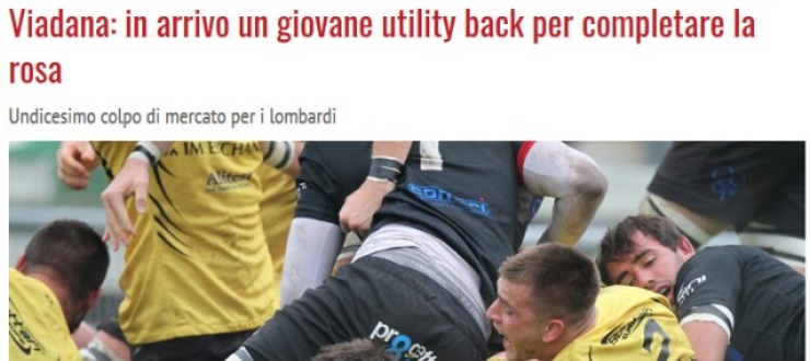 Viadana: in arrivo un giovane utility back per completare la rosa