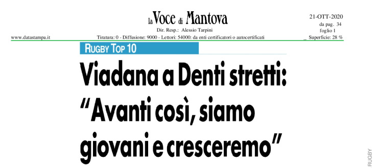 Viadana a Denti stretti: Avanti così, siamo giovani e cresceremo"  