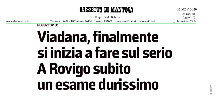 Viadana, finalmente si inizia a fare sul serio. A Rovigo subito un essame durissimo