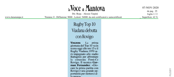 Viadana non teme Rovigo e sogna l'impresa esterna