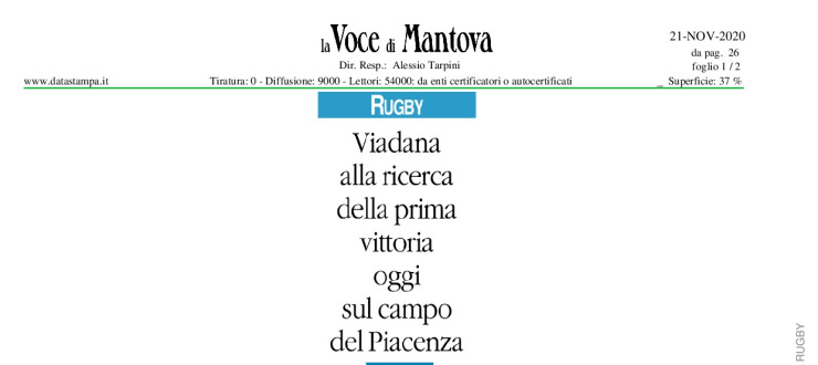 Il Viadana va a caccia della vittoria con i Lyons
