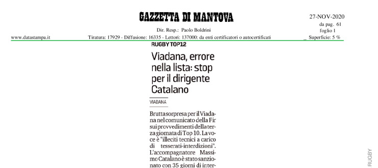 Viadana, errore nella lista: stop per il dirigente Catalano