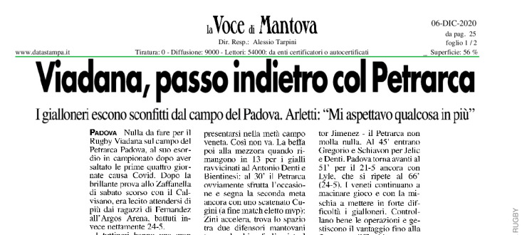 Viadana, passo indietro col Petrarca