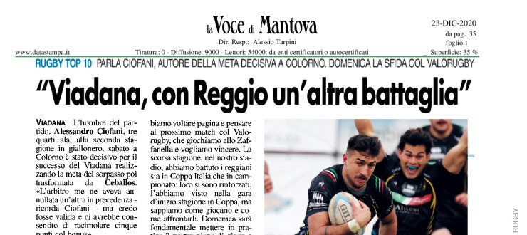 "Viadana, con Reggio un'altra battaglia"