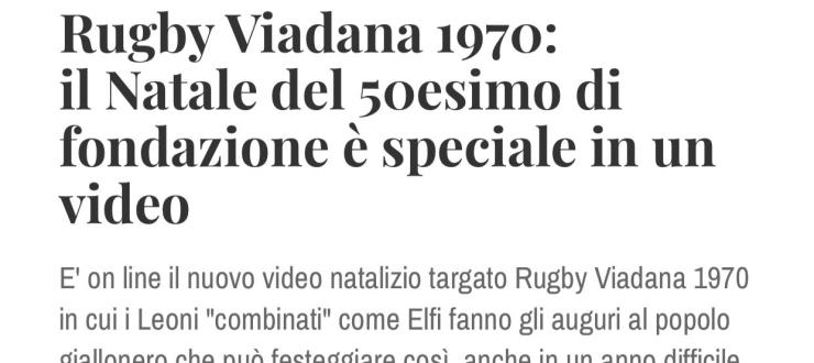 Rugby Viadana 1970: il Natale del 50esimo di fondazione è speciale in un video