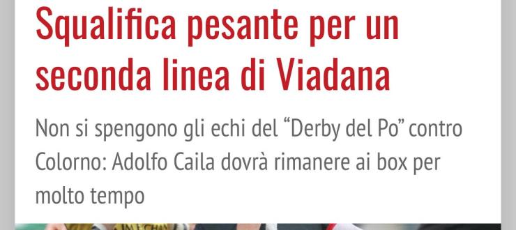 Squalifica pesante per un seconda linea di Viadana