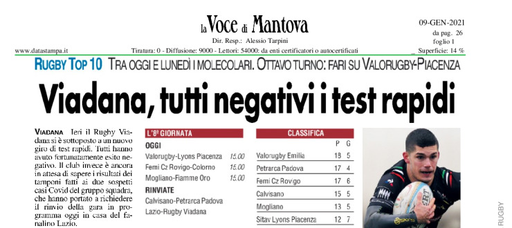 Viadana, tutti negativi i test rapidi 