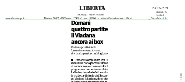 Domani quattro partite. Il Viadana ancora ai box.