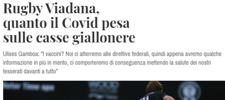 Rugby Viadana, quanto il Covid pesa sulle casse giallonere