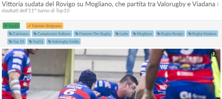 Vittoria sudata del Rovigo su Mogliano, che partita tra Valorugby e Viadana