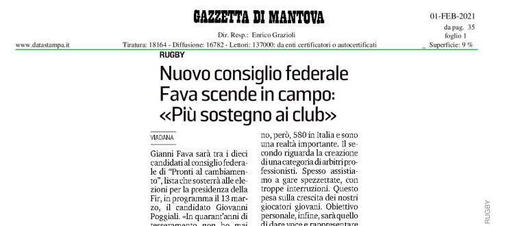 Nuovo consiglio federale. Fava scende in campo: "Più sostegno ai club"