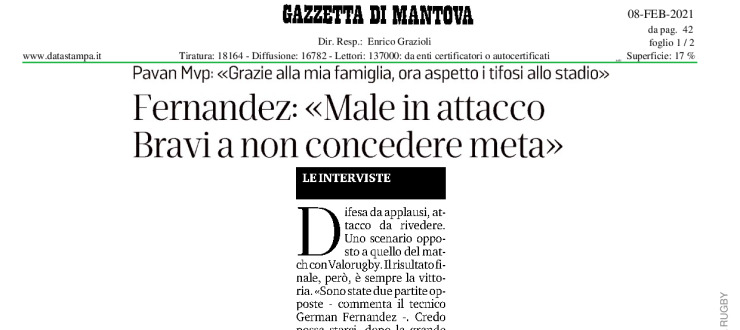 Fernandez: "Male in attacco. Bravi a non concedere meta" 