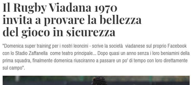 Il Rugby Viadana 1970 invita a provare la bellezza del gioco in sicurezza