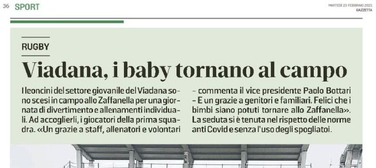 Viadana, i baby tornano al campo