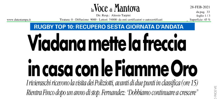 Viadana mette la freccia in casa con le Fiamme Oro 