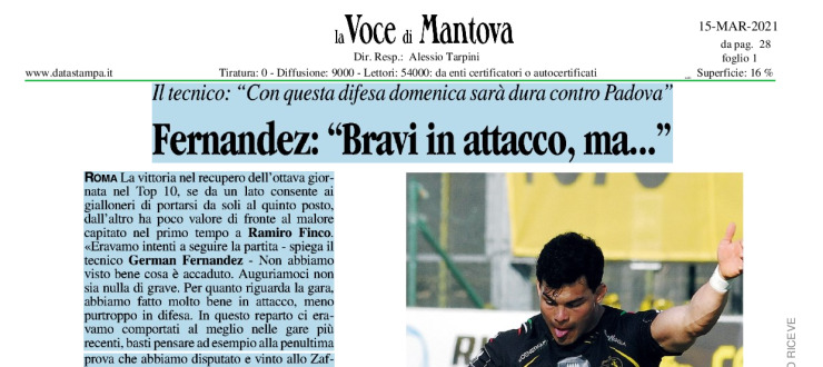 Fernandez: "Bravi in attacco, ma..."