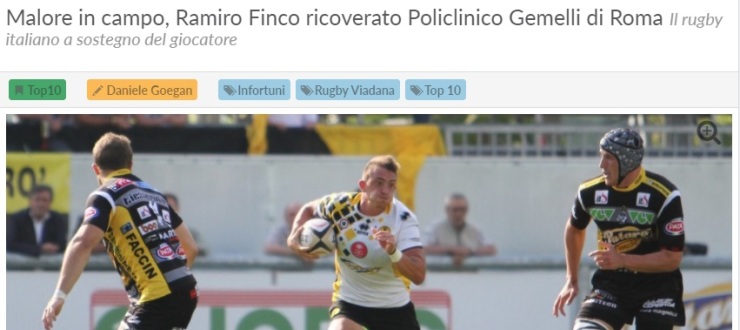 Malore in campo, Ramiro Finco ricoverato Policlinico Gemelli di Roma