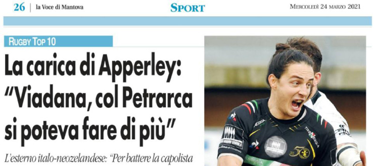 La carica di Apperley: "Viadana, col Petrarca si poteva fare di più" 