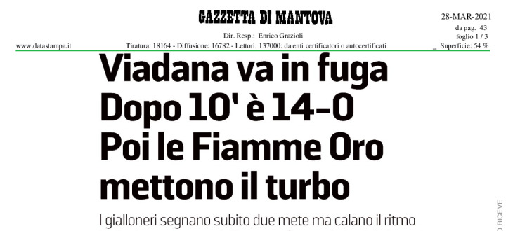 Viadana va in fuga. Dopo 10' è 14-0. Poi le Fiamme Oro mettono il turbo