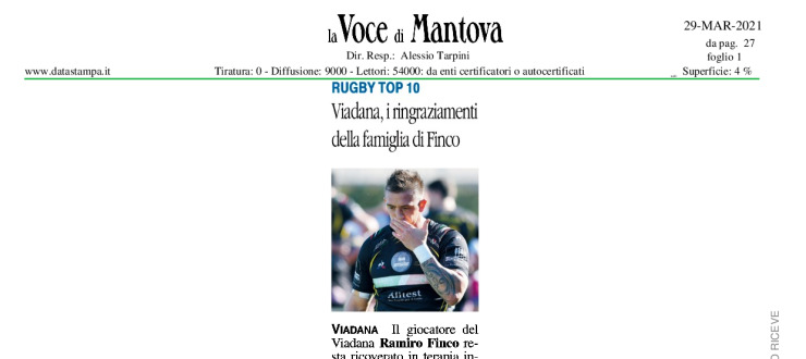Viadana, i ringraziamenti della famiglia di Finco