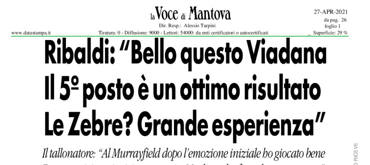 Ribaldi: "Bello questo Viadana. Il 5° posto è un ottimo risultato. Le Zebre? Grande esperienza" 