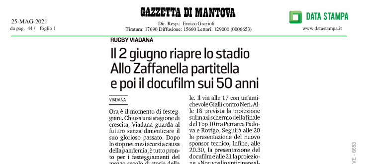 Il 2 giugno riapre lo stadio. Allo Zaffanella partitella e poi il docufilm sui 50 anni 