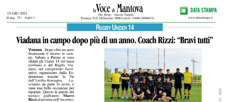 Viadana in campo dopo più di un anno. Coach Rizzi "Bravi tutti"