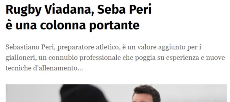 Rugby Viadana, Seba Peri è una colonna portante
