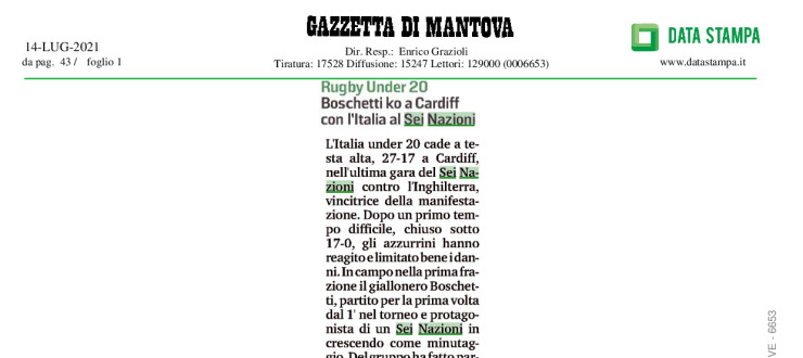 Boschetti ko a Cardiff con l'Italia al Sei Nazioni