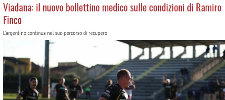 Viadana: il nuovo bollettino medico sulle condizioni di Ramiro Finco
