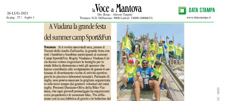 A Viadana la grande festa del summer camp Sport&Fun