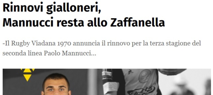 Rinnovi gialloneri, Mannucci resta allo Zaffanella