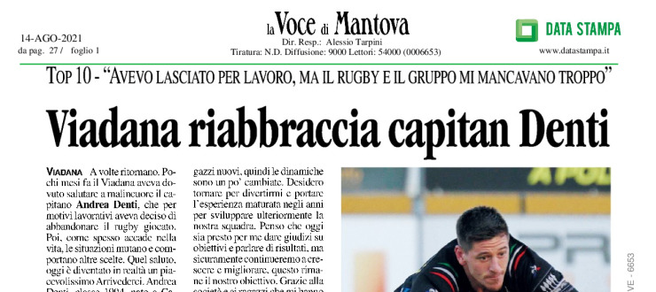 Viadana riabbraccia capitan Denti