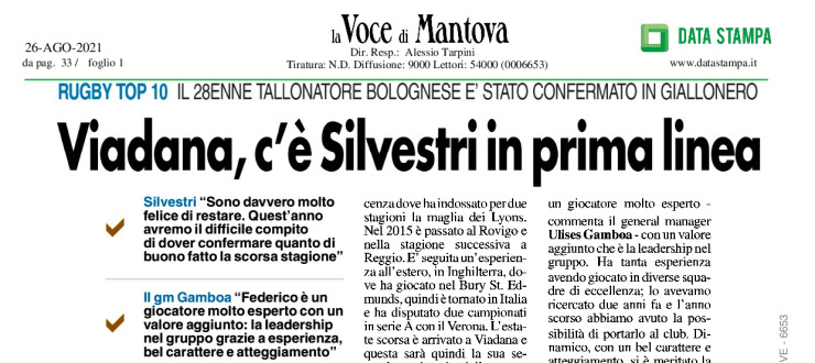 Viadana, c'è Silvestri in prima linea