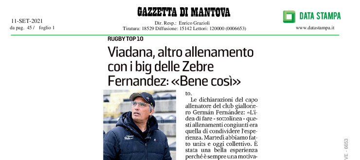 Viadana, altro allenamento con i big delle Zebre. Fernandez: "Bene così"