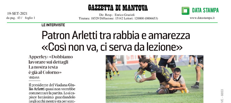 Patron Arletti tra rabbia e amarezza. "Così non va, ci serva da lezione" 