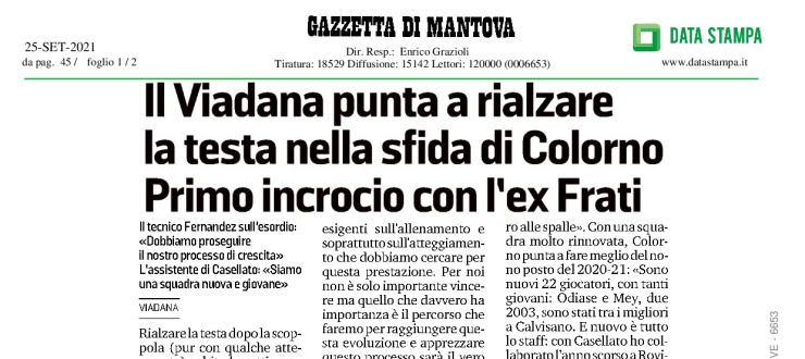 Il Viadana punta a rialzare la testa nella sfida di Colorno.